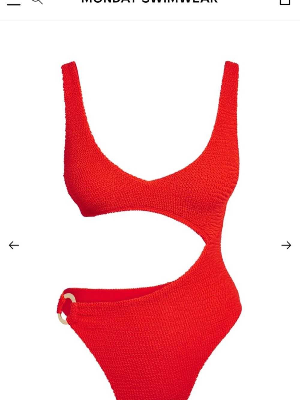 Monday Swimwear St. Barth’s One Piece - Chili Pepper Crinkle